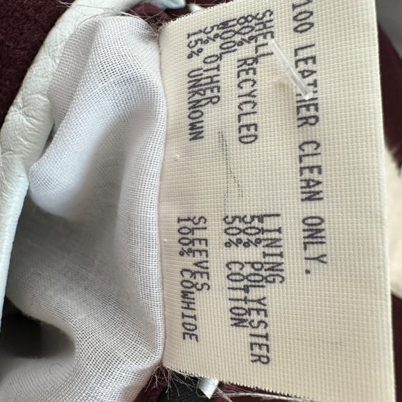 Vintage BUTWIN USA Maroon Wool White Leather Reversible Bamber Jacket Men's L - Picture 15 of 15